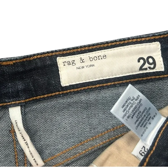 Rag & bone Nina High Rise Ankle Skinny Jeans | Kayt (Blue Wash) | Size 29 - Picture 4 of 5